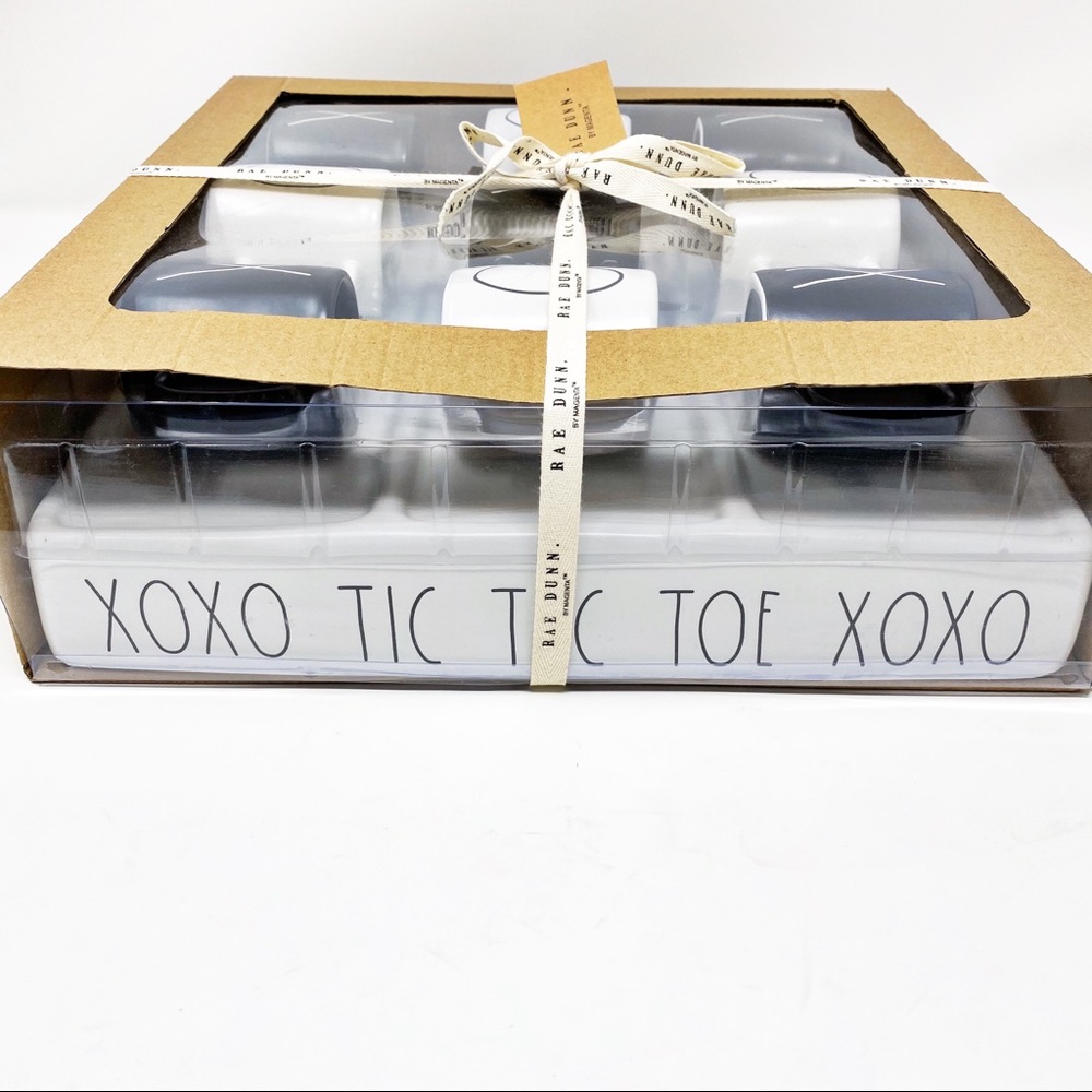 NWT Rae Dunn Tic Tac Toe Ceramic Cup Game Set - Picture 2 of 5